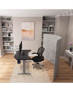 Gray Smartdesk with Gray Privacy Screen Aerial View