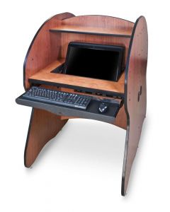 Single Computer Carrel for Libraries with Built in Monitor