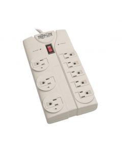 8 Outlet-Circuit Breaker, 8 ft cord, White