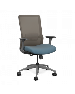 Highback Chair mesh back and Frame color Fog  fabric seat color Ocean