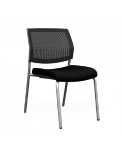Focus Side Chair Armless with Black mesh back and upholstered seat