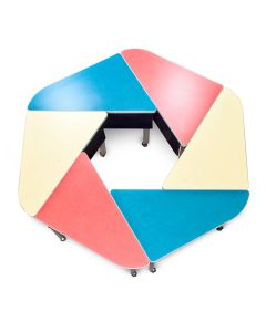 Red  Blue and Yellow Hexagonal Active Learning table